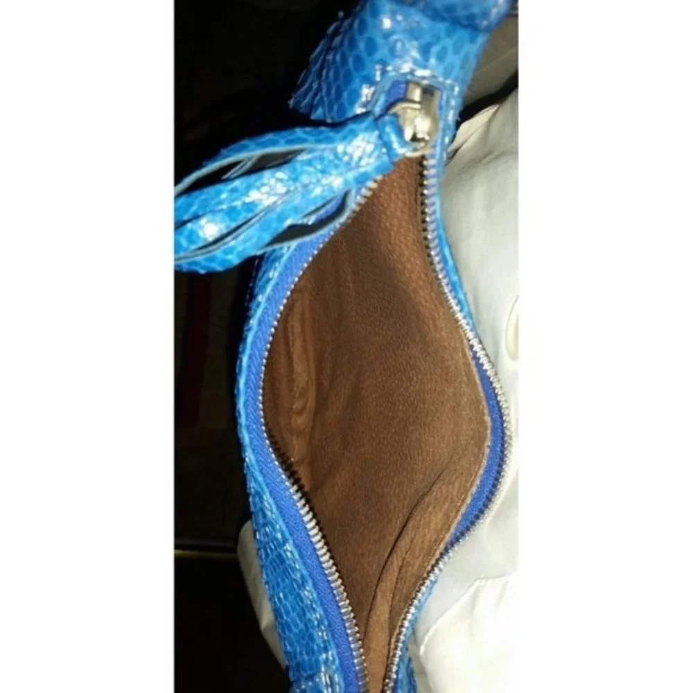 GIORGIA R Royal Blue Gen Python Snakeskin Purse - Picture 9 of 10